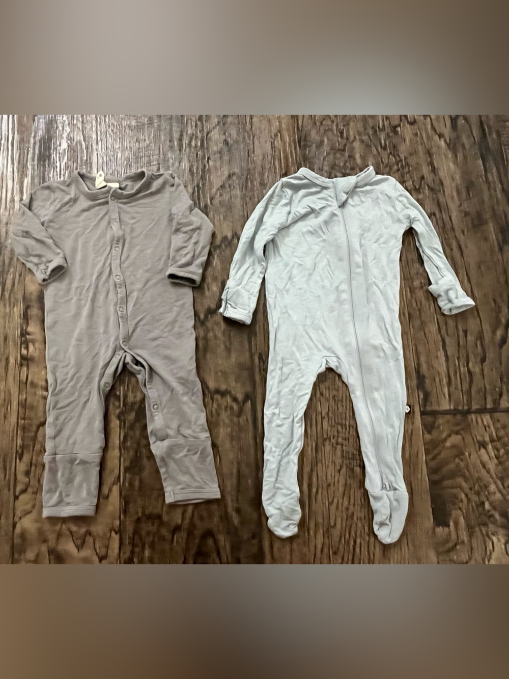 Kyte BABY Light Gray and Taupe Cotton Sleepers - 2-Pack